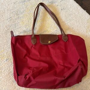 Longchamp large red tote